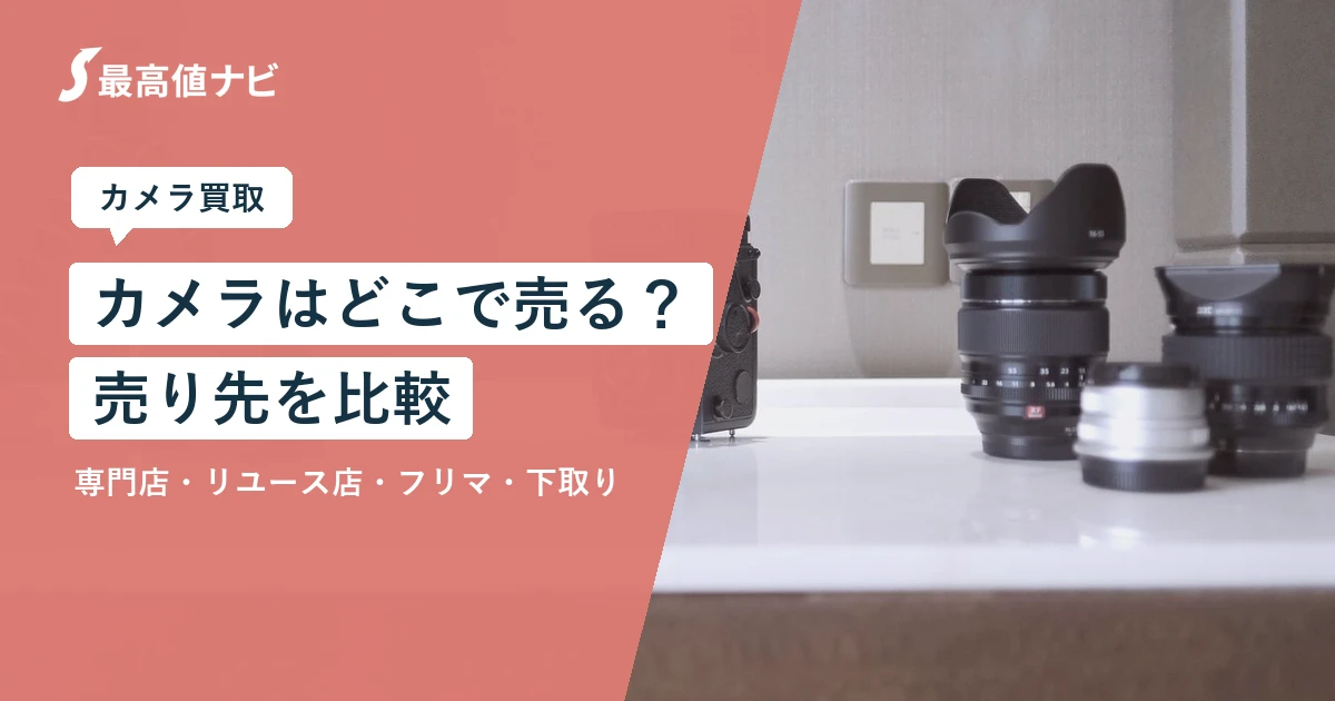 カメラはどこで売るか（専門店・リユース店・フリマ・下取りの比較）を解説するイメージ画像